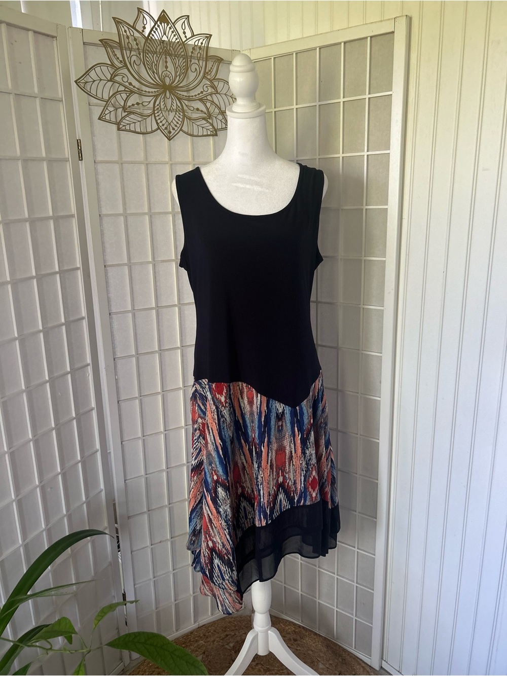 MSK Sleeveless Asymmetrical Dress | Women’s Large | 26” Pit to Pit | Pre-Loved